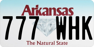 AR license plate 777WHK