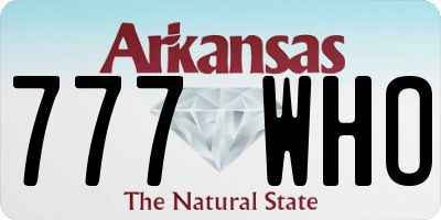 AR license plate 777WHO