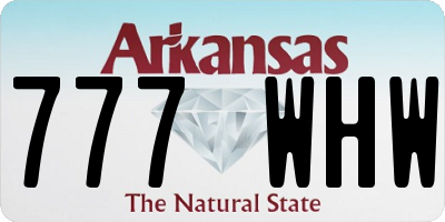 AR license plate 777WHW