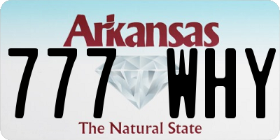 AR license plate 777WHY