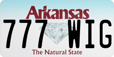 AR license plate 777WIG