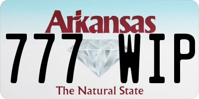 AR license plate 777WIP
