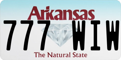 AR license plate 777WIW