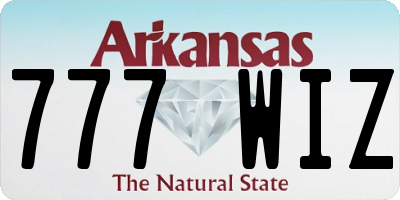 AR license plate 777WIZ