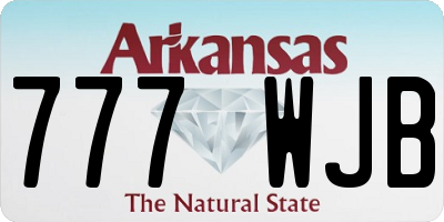 AR license plate 777WJB