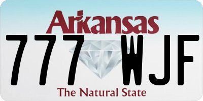 AR license plate 777WJF