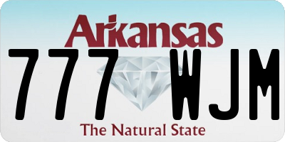 AR license plate 777WJM