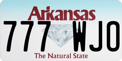 AR license plate 777WJO