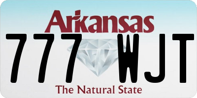 AR license plate 777WJT