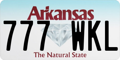 AR license plate 777WKL