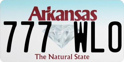 AR license plate 777WLO