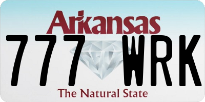 AR license plate 777WRK