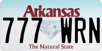 AR license plate 777WRN