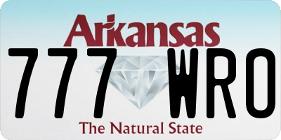 AR license plate 777WRO