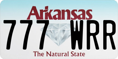 AR license plate 777WRR