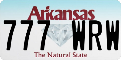 AR license plate 777WRW