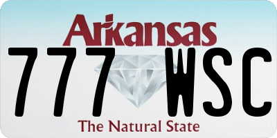 AR license plate 777WSC
