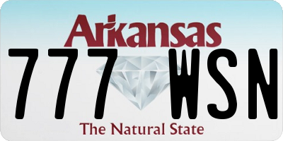 AR license plate 777WSN