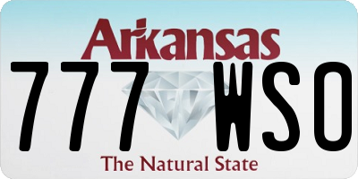 AR license plate 777WSO