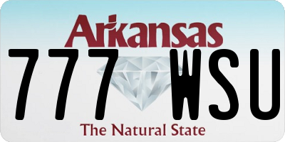 AR license plate 777WSU
