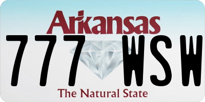 AR license plate 777WSW