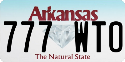 AR license plate 777WTO