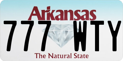 AR license plate 777WTY