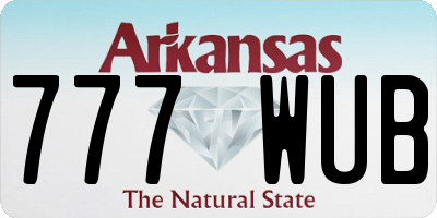 AR license plate 777WUB