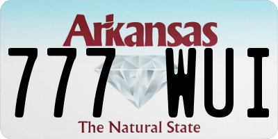 AR license plate 777WUI