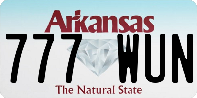 AR license plate 777WUN