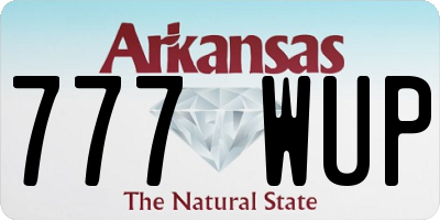 AR license plate 777WUP