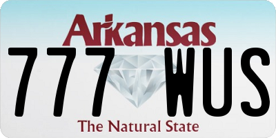 AR license plate 777WUS