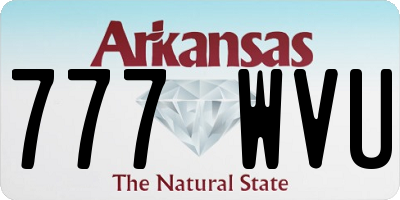 AR license plate 777WVU