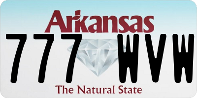 AR license plate 777WVW
