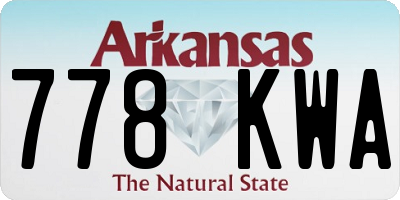 AR license plate 778KWA