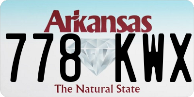 AR license plate 778KWX