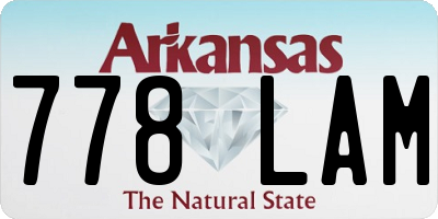 AR license plate 778LAM