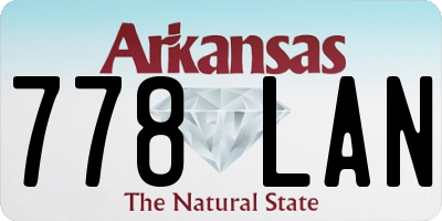 AR license plate 778LAN