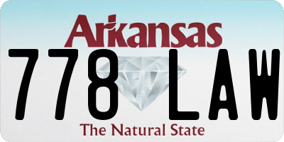 AR license plate 778LAW