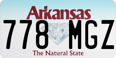 AR license plate 778MGZ