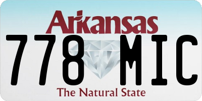 AR license plate 778MIC