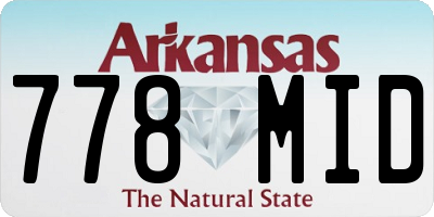 AR license plate 778MID