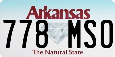 AR license plate 778MSO