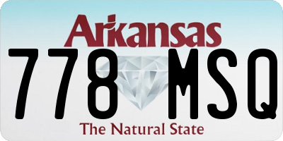 AR license plate 778MSQ
