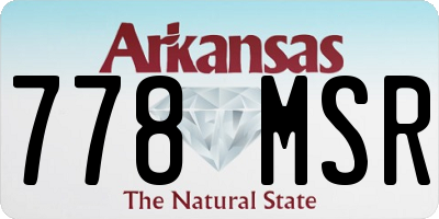 AR license plate 778MSR