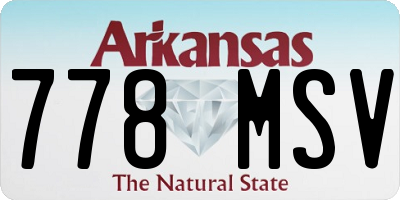 AR license plate 778MSV