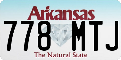 AR license plate 778MTJ