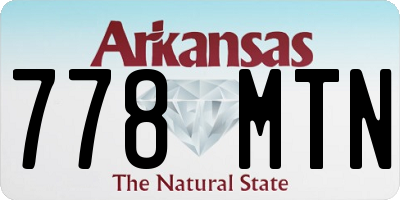 AR license plate 778MTN