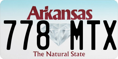 AR license plate 778MTX