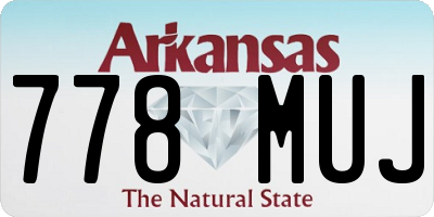 AR license plate 778MUJ